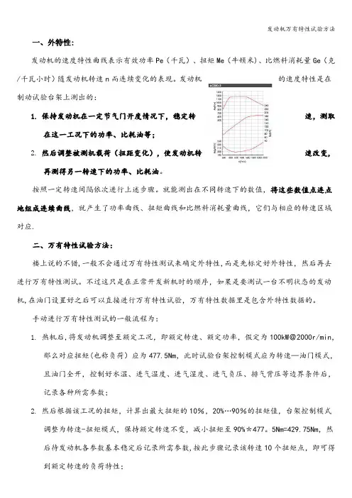 发动机万有特性试验方法