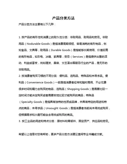 产品分类方法