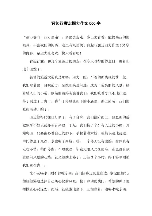 背起行囊走四方作文600字精选