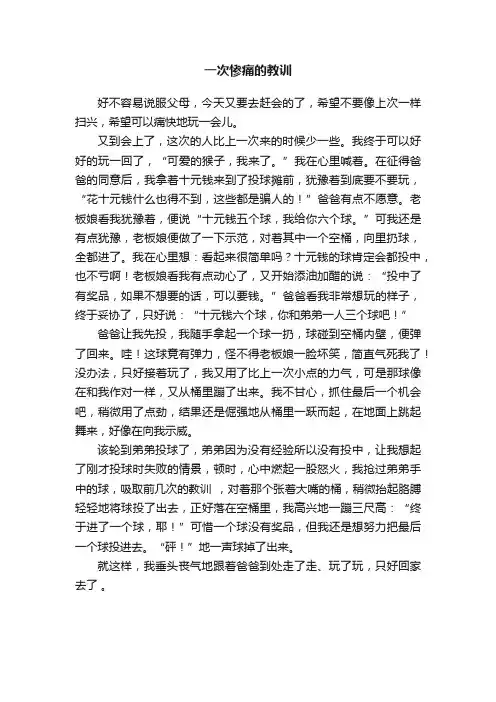 一次惨痛的教训
