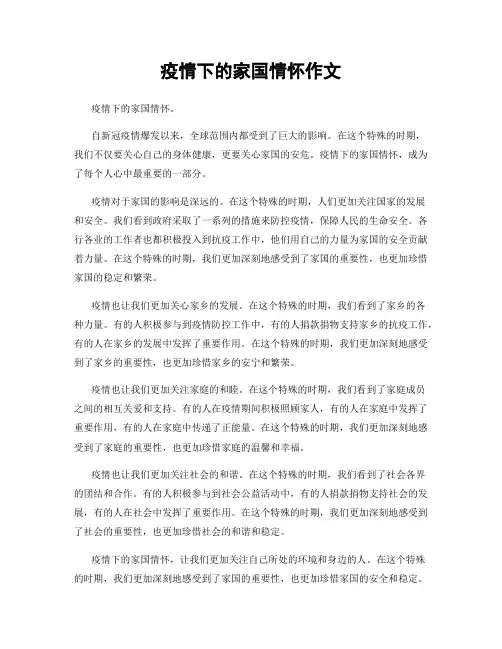 疫情下的家国情怀作文