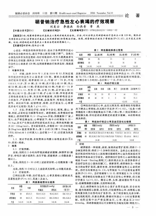 硝普钠治疗急性左心衰竭的疗效观察