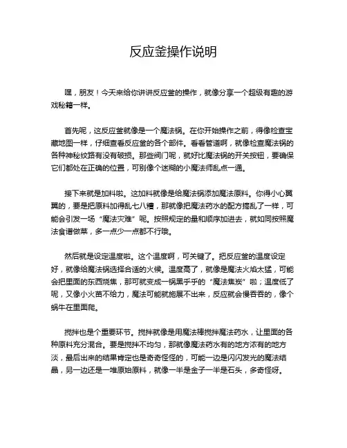反应釜操作说明