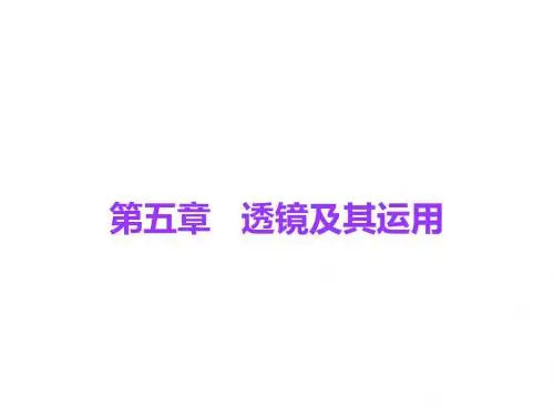 广东中考必备人教版中考物理总复习课件第五章   透镜及其运用 (共17张PPT)