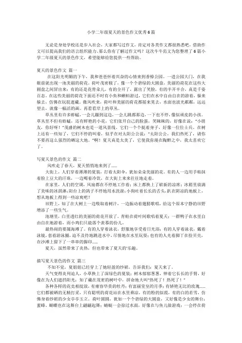 小学二年级夏天的景色作文优秀6篇