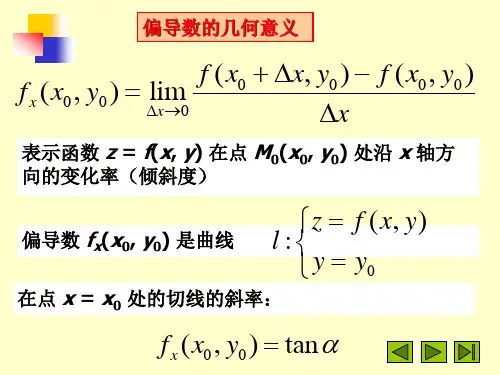 多元微分学的几何应用方向导数和梯度