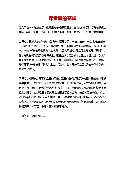 课堂里的一只苍蝇作文
