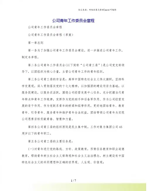 公司青年工作委员会章程