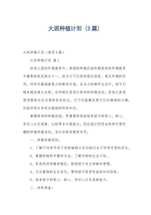 大班种植计划(3篇)