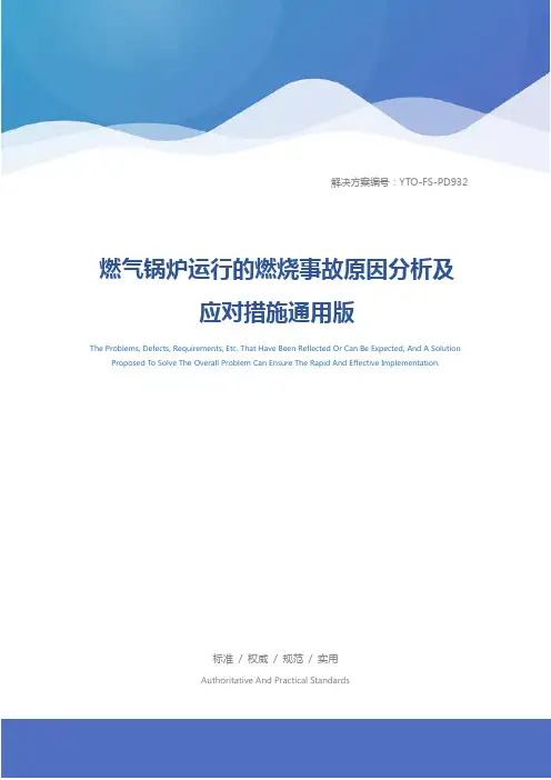 燃气锅炉运行的燃烧事故原因分析及应对措施通用版