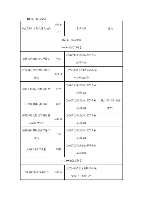 006第一临床学院