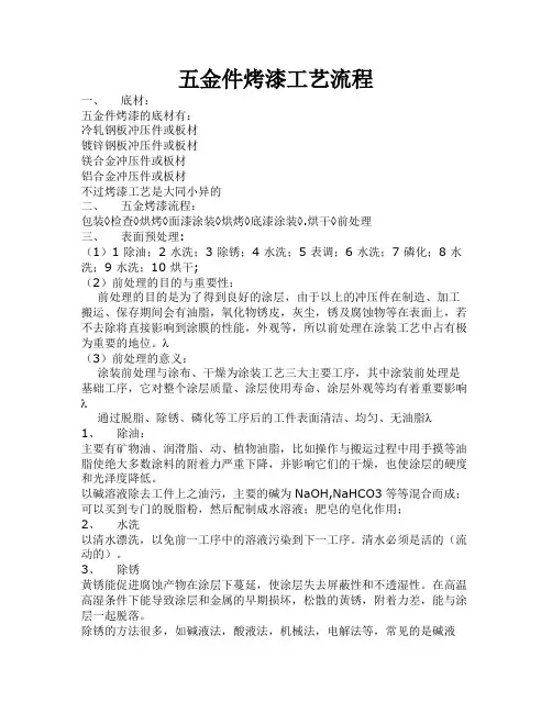 五金件烤漆工艺流程