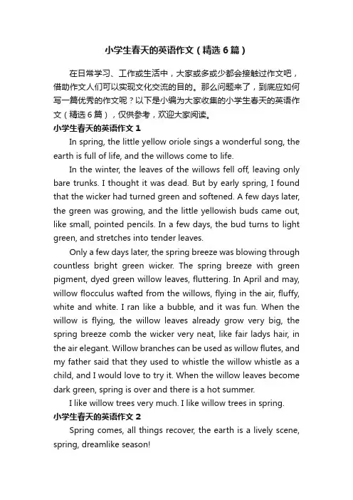 小学生春天的英语作文（精选6篇）