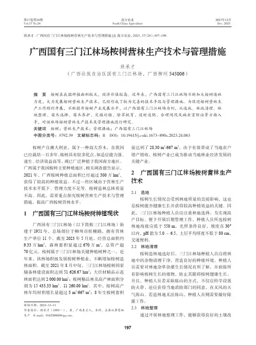 广西国有三门江林场桉树营林生产技术与管理措施