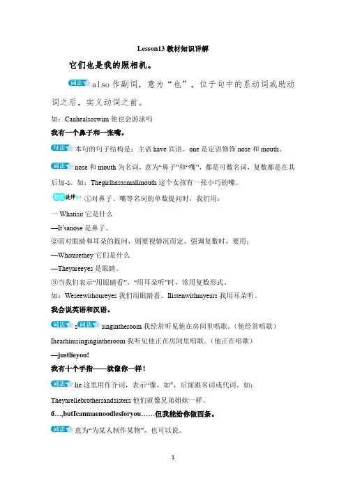 Lesson13 教材知识详解