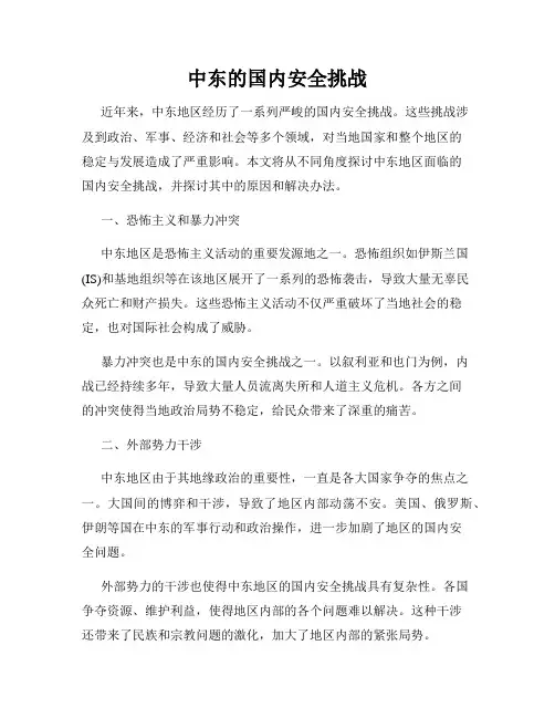 中东的国内安全挑战