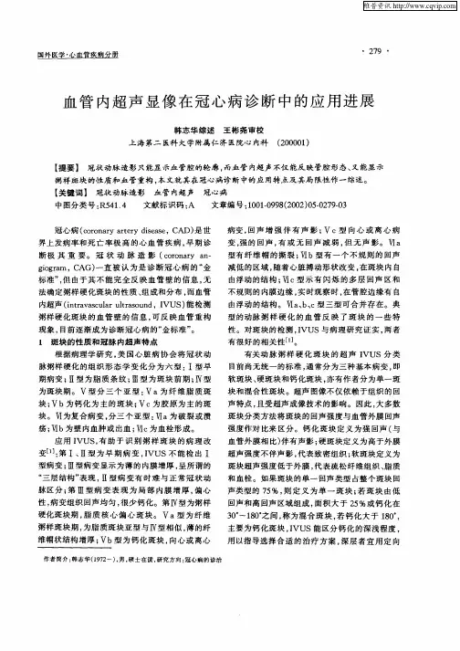 血管内超声显像在冠心病诊断中的应用进展