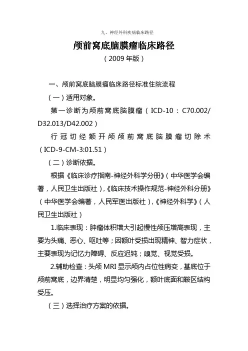 神经外科疾病临床路径Microsoft Word 文档