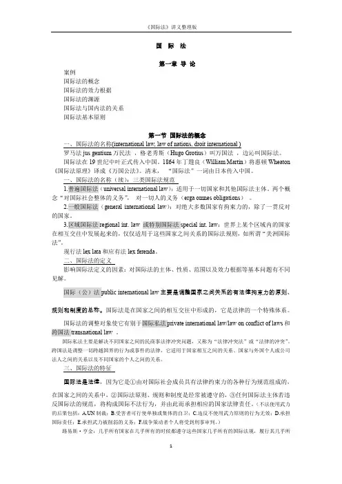 国际法主要知识点整理