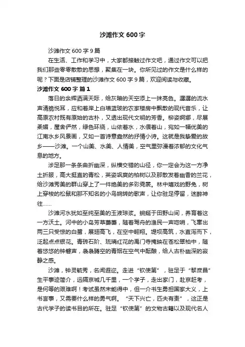 沙滩作文600字