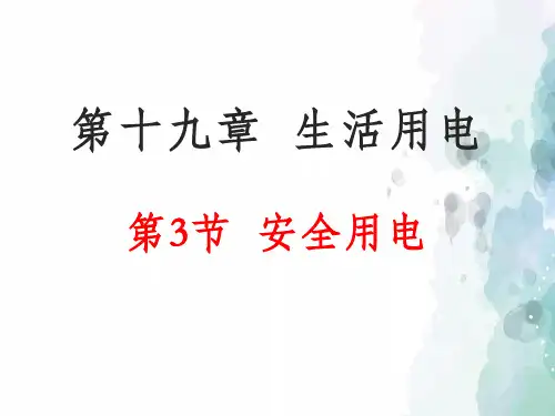 人教版-物理-九年级全一册-第19章第3节 安全用电