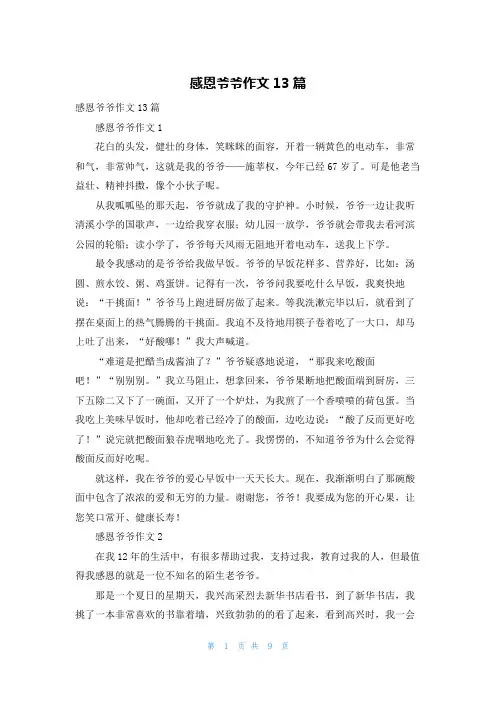 感恩爷爷作文13篇