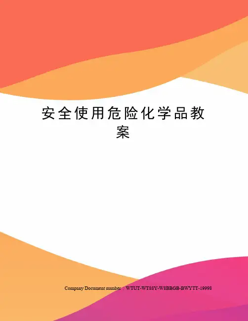 安全使用危险化学品教案