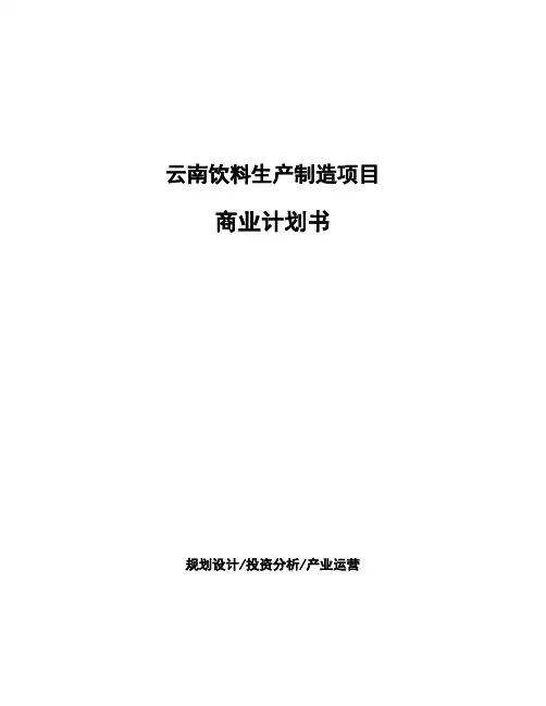 云南饮料生产制造项目商业计划书
