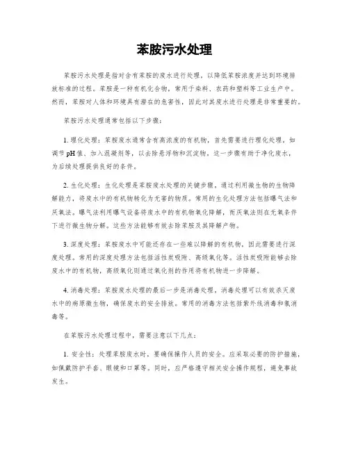 苯胺污水处理