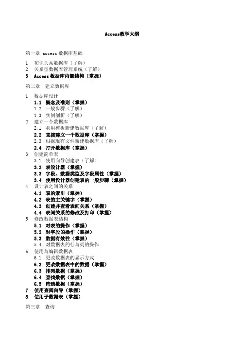 Access大纲
