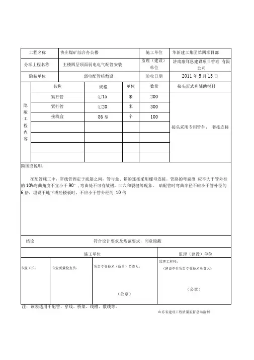 综合办公弱电检验批报验申请表(1)