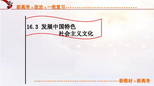 发展中国特色社会主义文化  高考政治一轮复习(统编版)