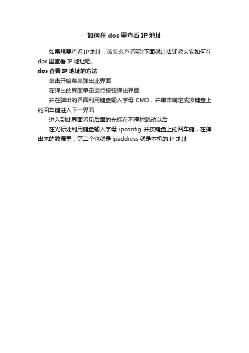 如何在dos里查看IP地址