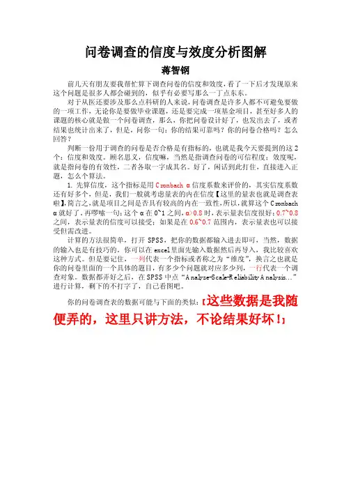 问卷调查的信度与效度分析图解