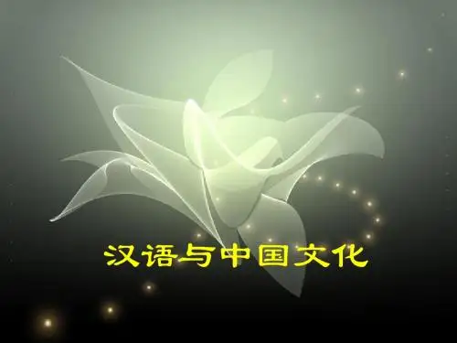 汉语与中国文化