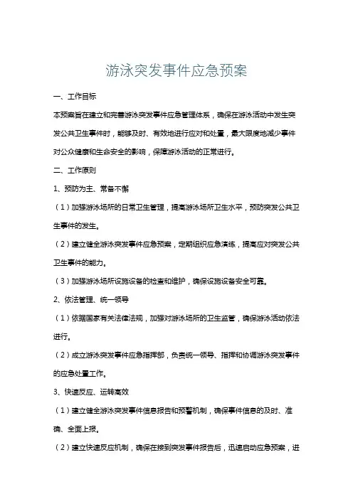 游泳突发事件应急预案