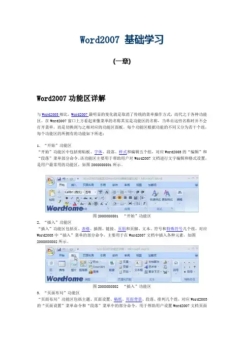 Word2007 基础学习