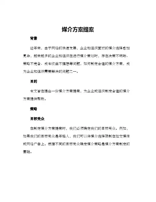 媒介方案提案
