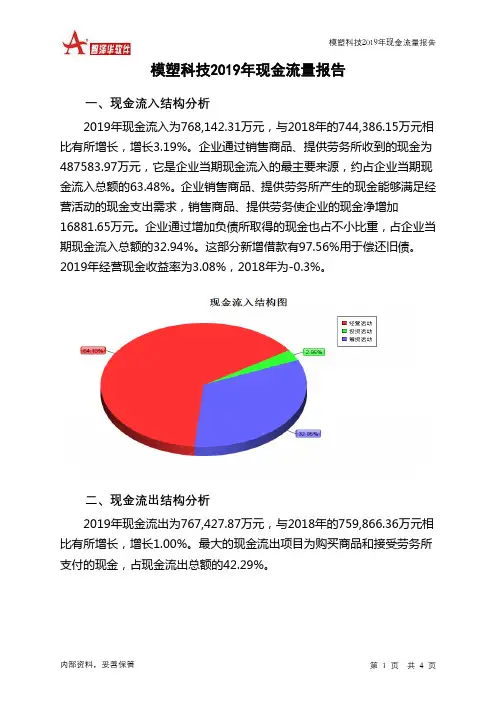 模塑科技2019年现金流量报告