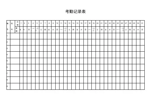 2018年全年最新版考勤表
