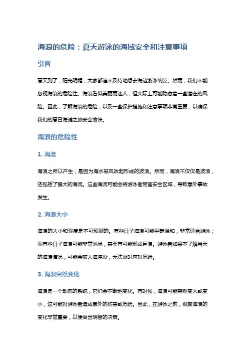 海浪的危险：夏天游泳的海域安全和注意事项