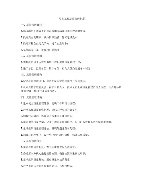 船舶工程质量管理制度
