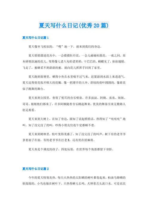 夏天写什么日记(优秀20篇)