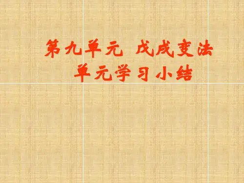 第九单元戊戌变法单元学习小结