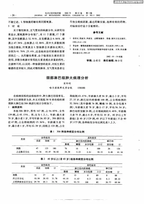 颈部淋巴结肿大病理分析