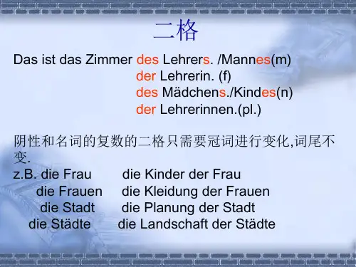 Anwendung GENITIV德语第二格使用大全