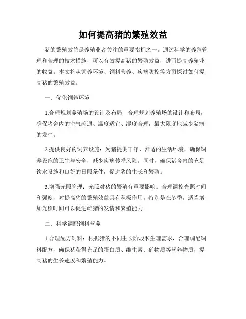 如何提高猪的繁殖效益
