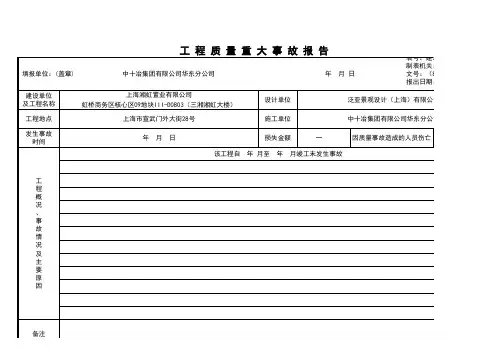 工程质量重大事故报告