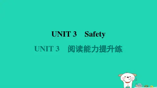 2024九年级英语上册Unit3Safety阅读能力提升练习题课件新版冀教版