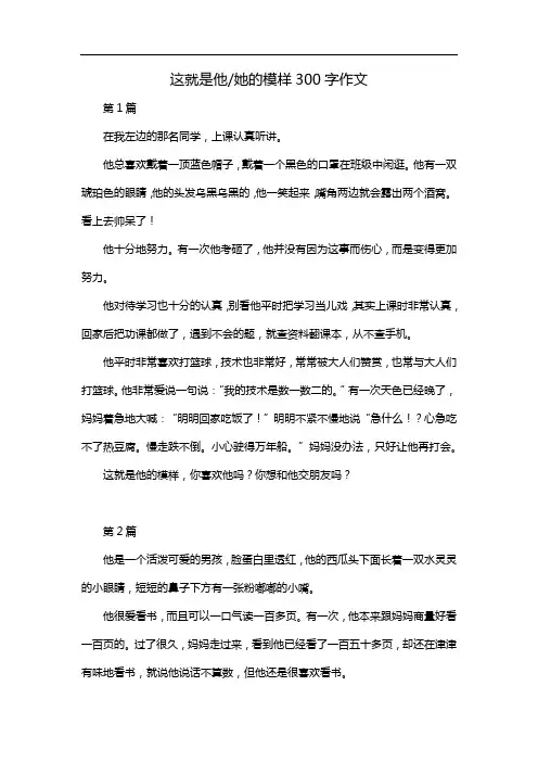 这就是他/她的模样300字作文